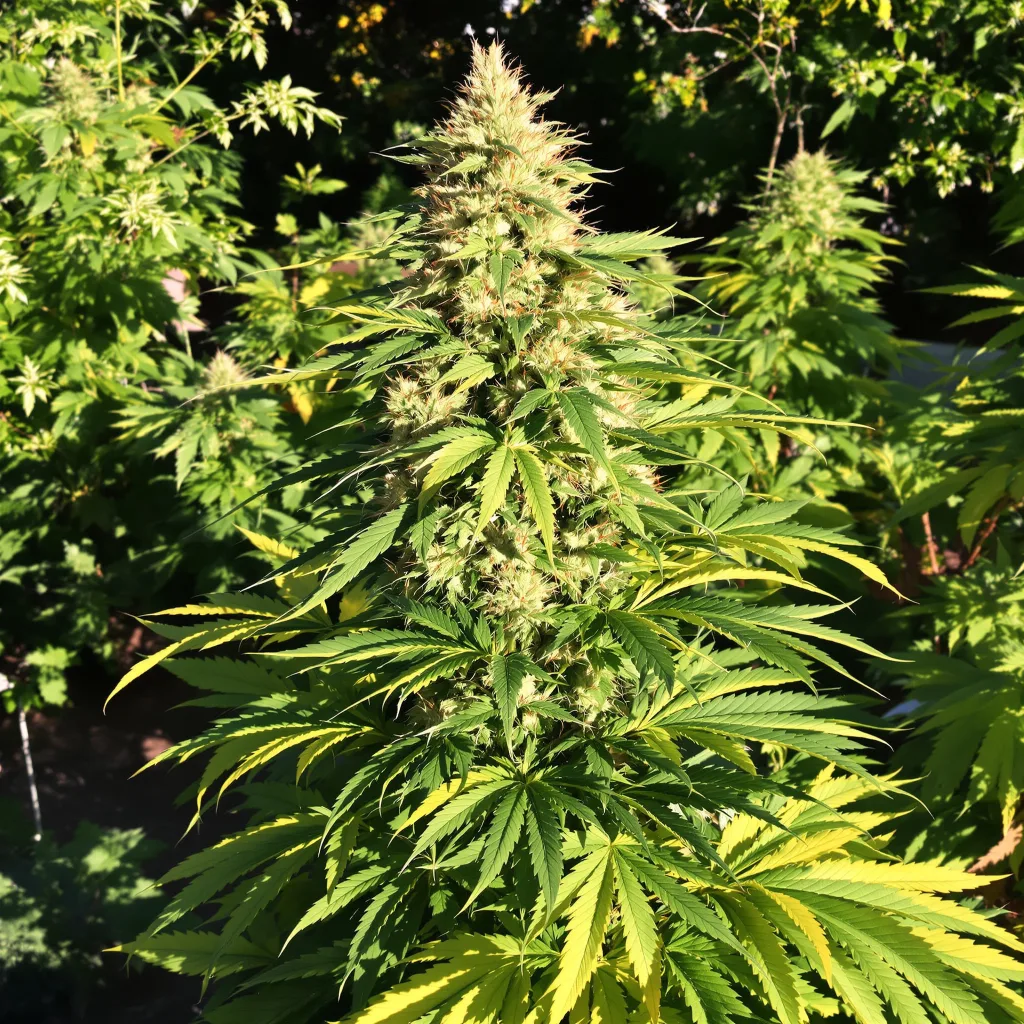 Blue Lyly 54% indica / 46% sativa — fleur avec trichomes visibles