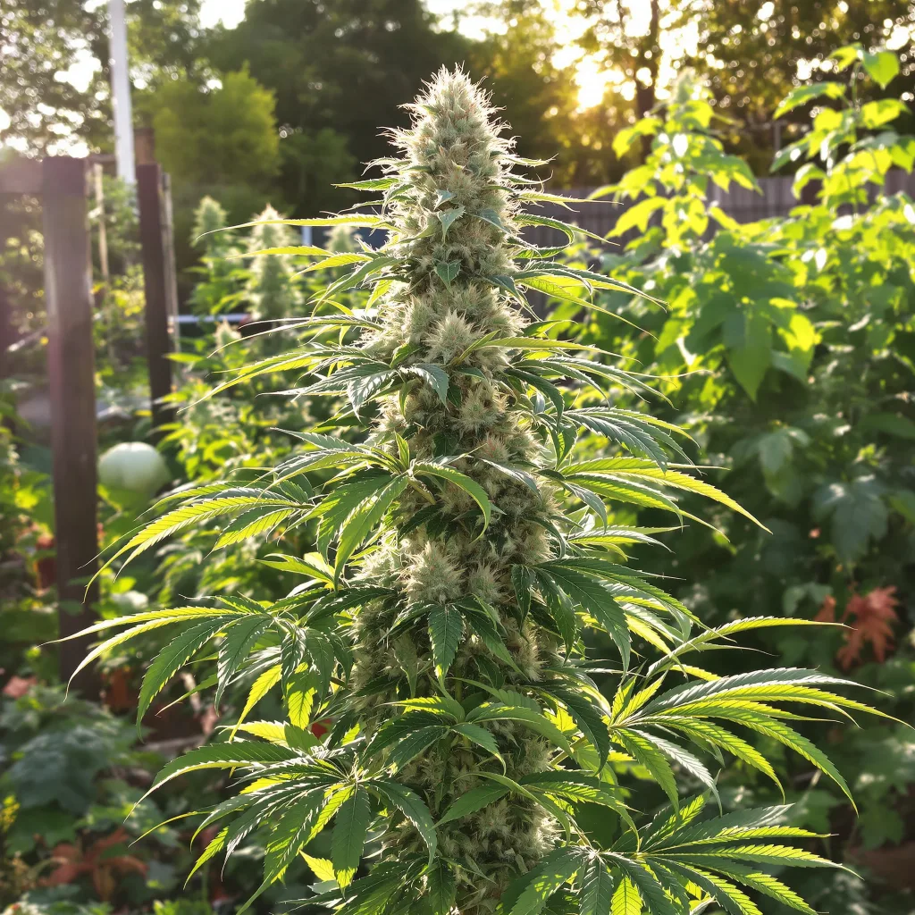 Blue Mango 40% indica / 60% sativa — fleur avec trichomes visibles