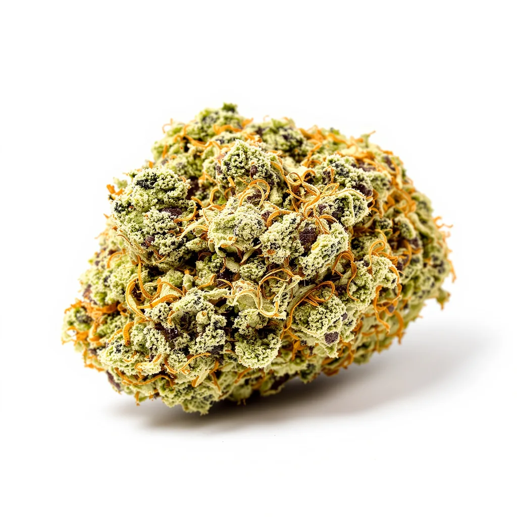 Blue Mango 40% indica / 60% sativa — fleur avec trichomes visibles
