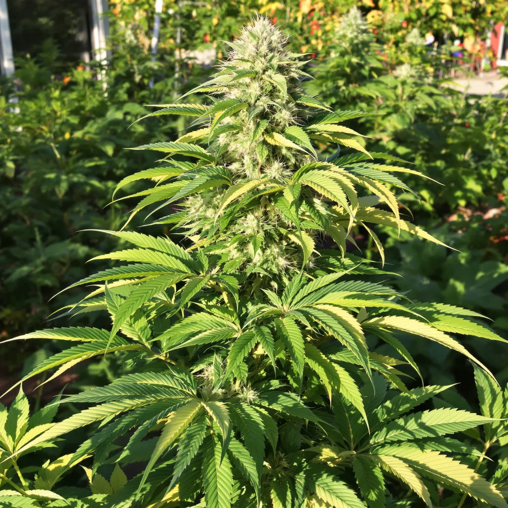 Blue Monster 76% indica / 24% sativa — fleur avec trichomes visibles