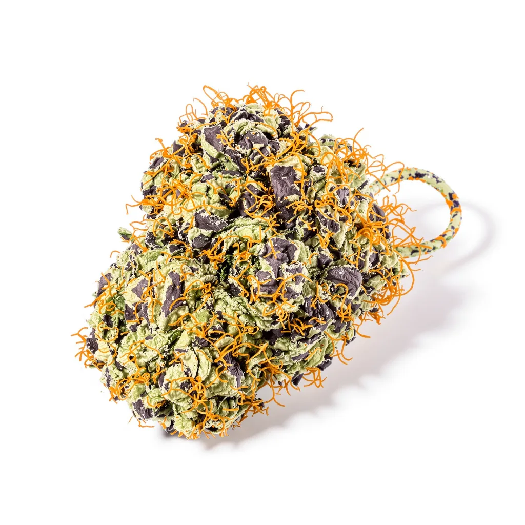 Blue Monster 76% indica / 24% sativa — fleur avec trichomes visibles