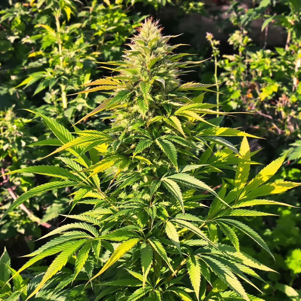 Blue Ox 67% indica / 33% sativa — fleur avec trichomes visibles