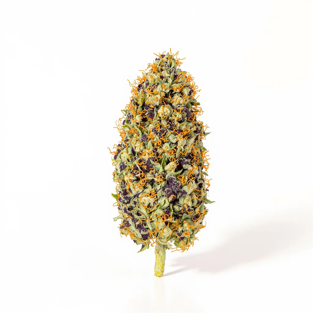 Blue Ox 67% indica / 33% sativa — fleur avec trichomes visibles