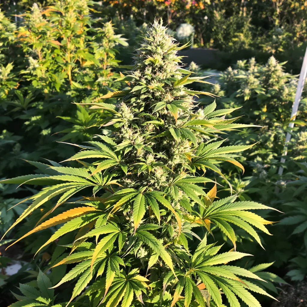 Blue Persuasion 72% indica / 28% sativa — fleur avec trichomes visibles