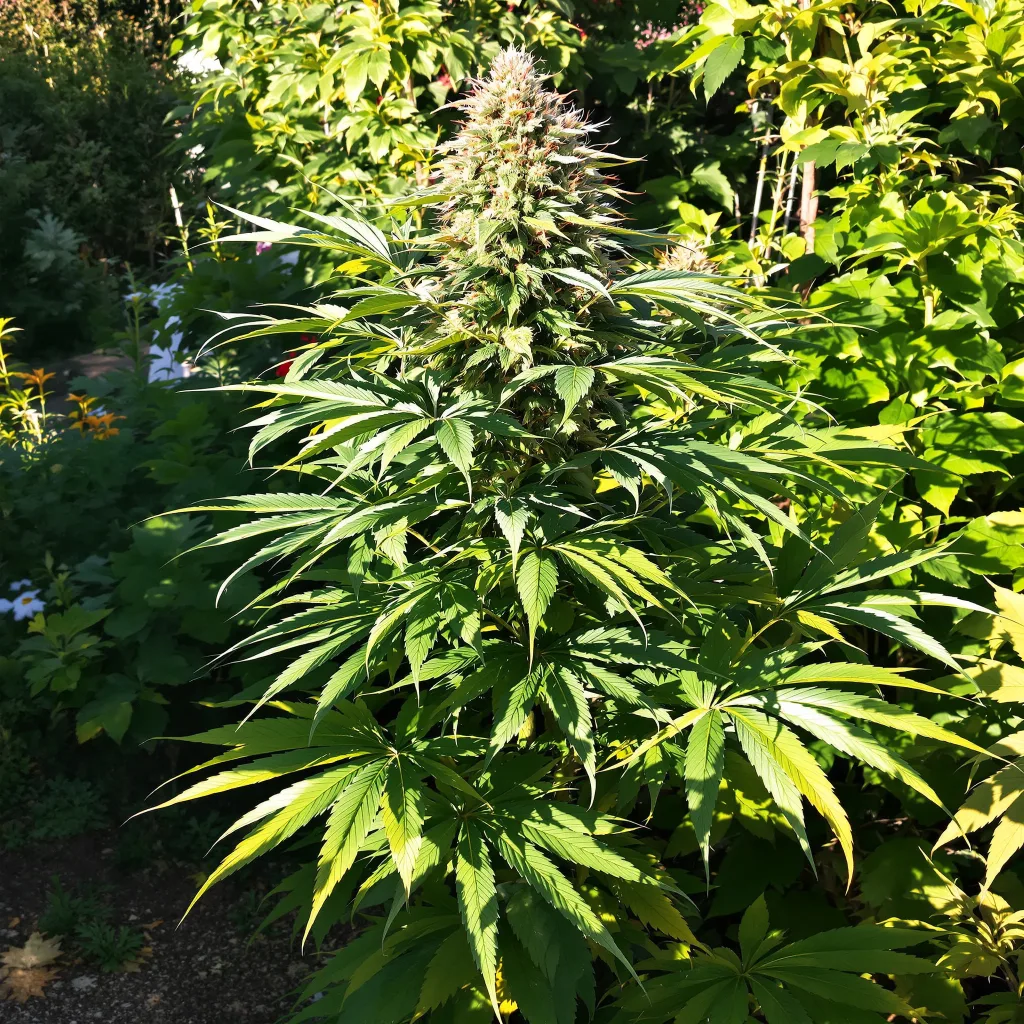 Blue Widow 76% indica / 24% sativa — fleur avec trichomes visibles