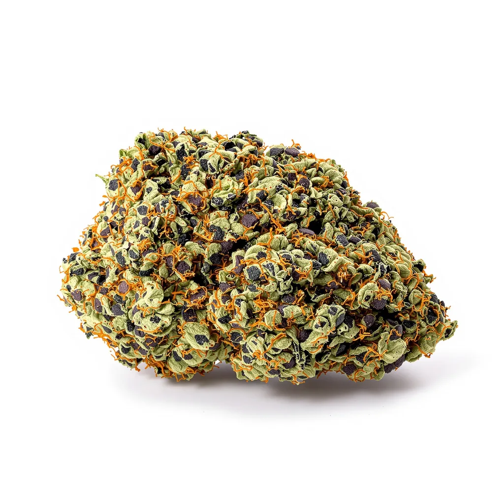 Blue Zkittlez 83% indica / 17% sativa — fleur avec trichomes visibles