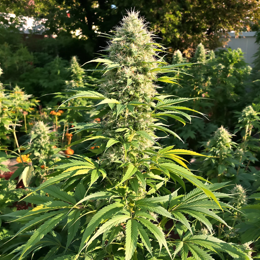 Blueberry AK 48% indica / 52% sativa — fleur avec trichomes visibles