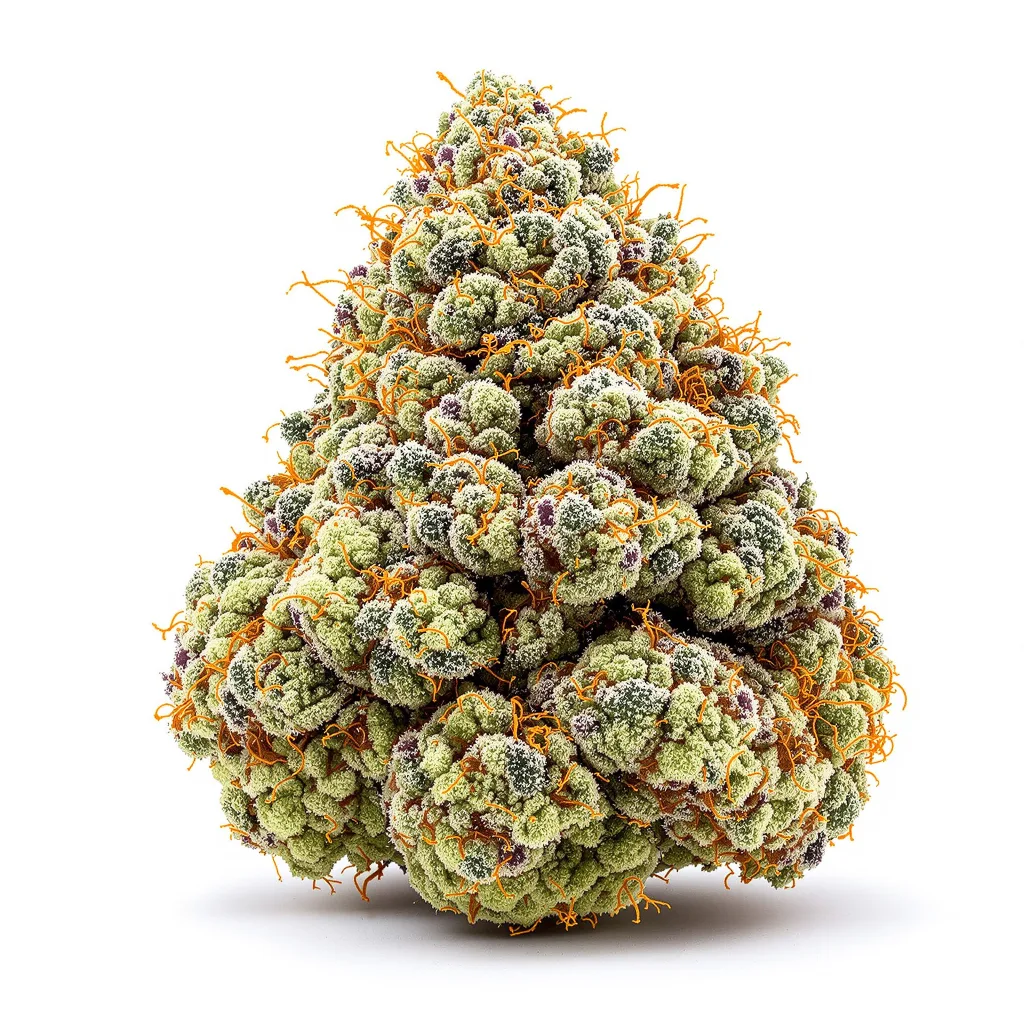 Blueberry AK 48% indica / 52% sativa — fleur avec trichomes visibles