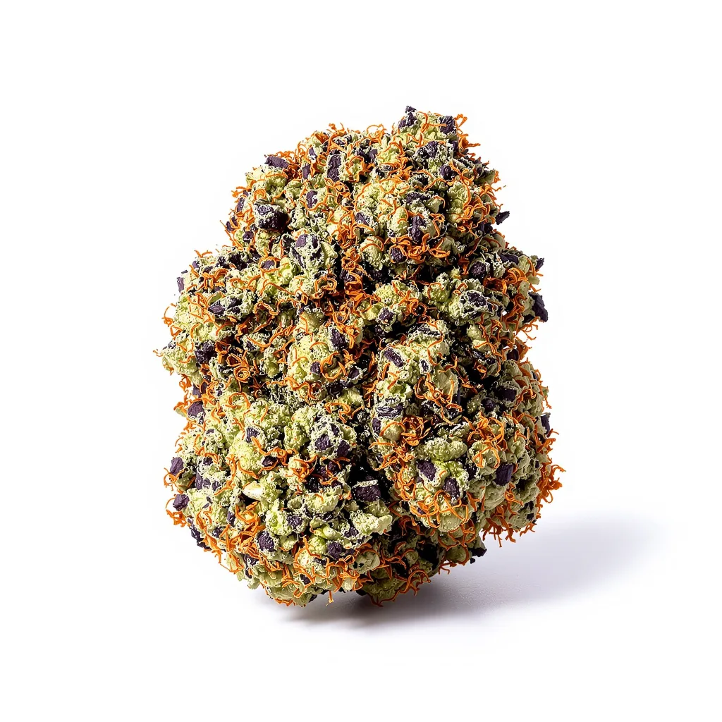 Blueberry Badazz OG 78% indica / 22% sativa — fleur avec trichomes visibles