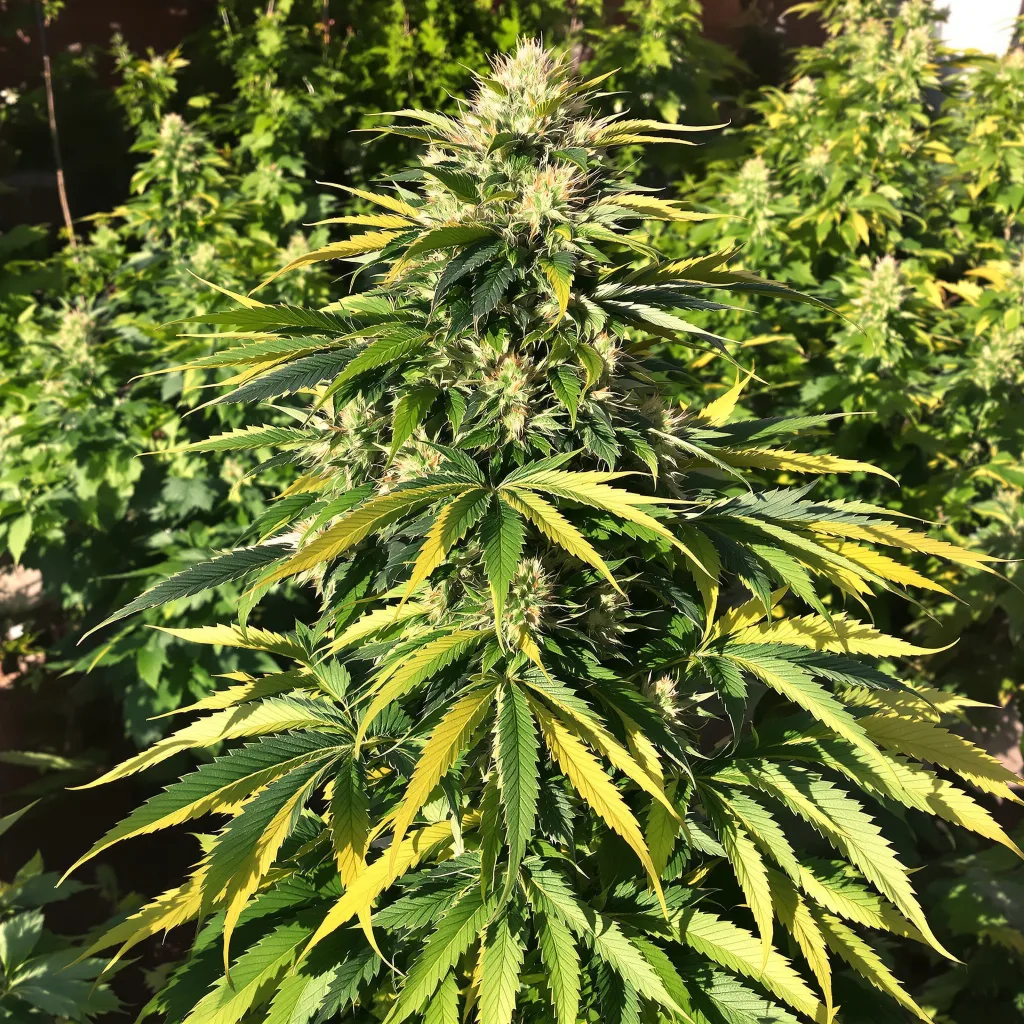 Blueberry Gusto 75% indica / 25% sativa — fleur avec trichomes visibles