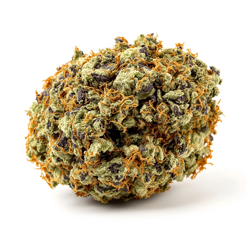 Blueberry Gusto 75% indica / 25% sativa — fleur avec trichomes visibles