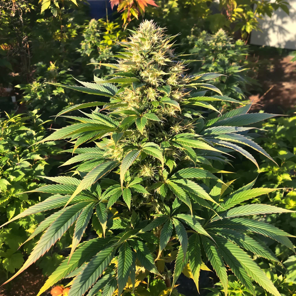 Blueberry Gusto 75% indica / 25% sativa — fleur avec trichomes visibles