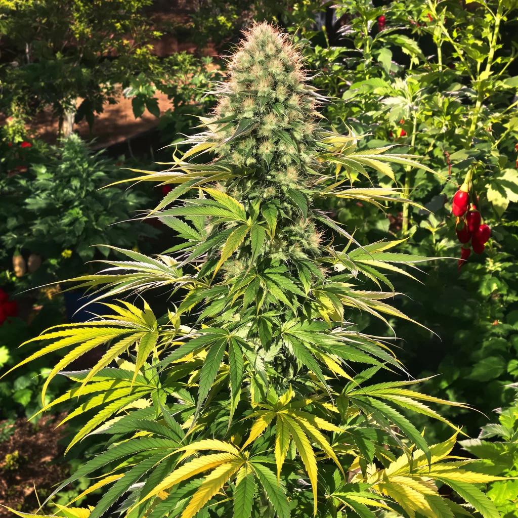 Blueberry Haze 40% indica / 60% sativa — fleur avec trichomes visibles
