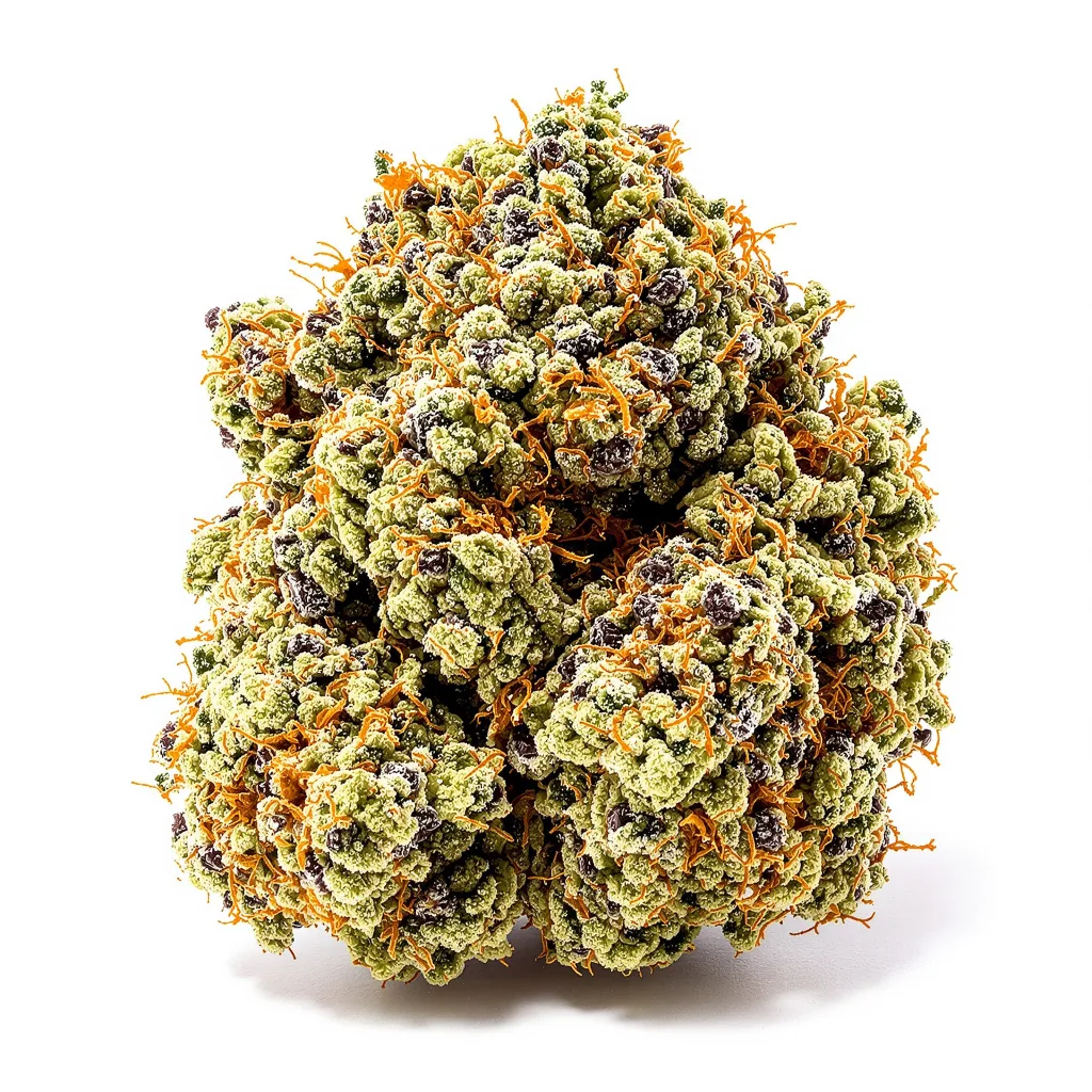 Blueberry Haze 40% indica / 60% sativa — fleur avec trichomes visibles