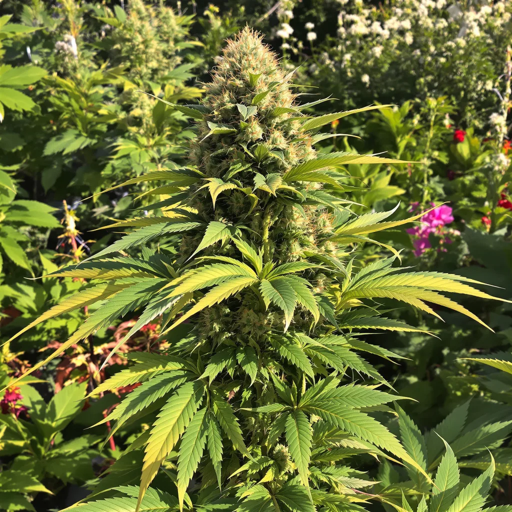 Blueberry Milk 89% indica / 11% sativa — fleur avec trichomes visibles