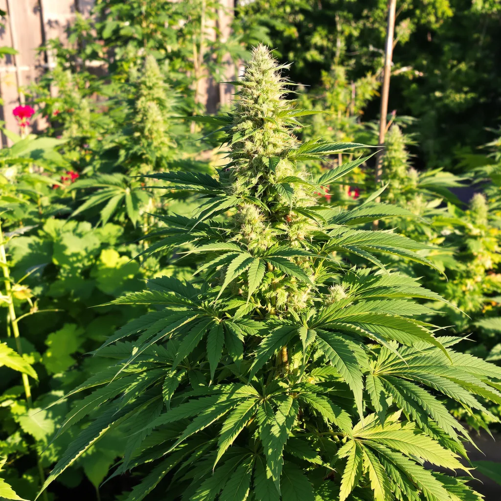 Blueberry Skunk 75% indica / 25% sativa — fleur avec trichomes visibles