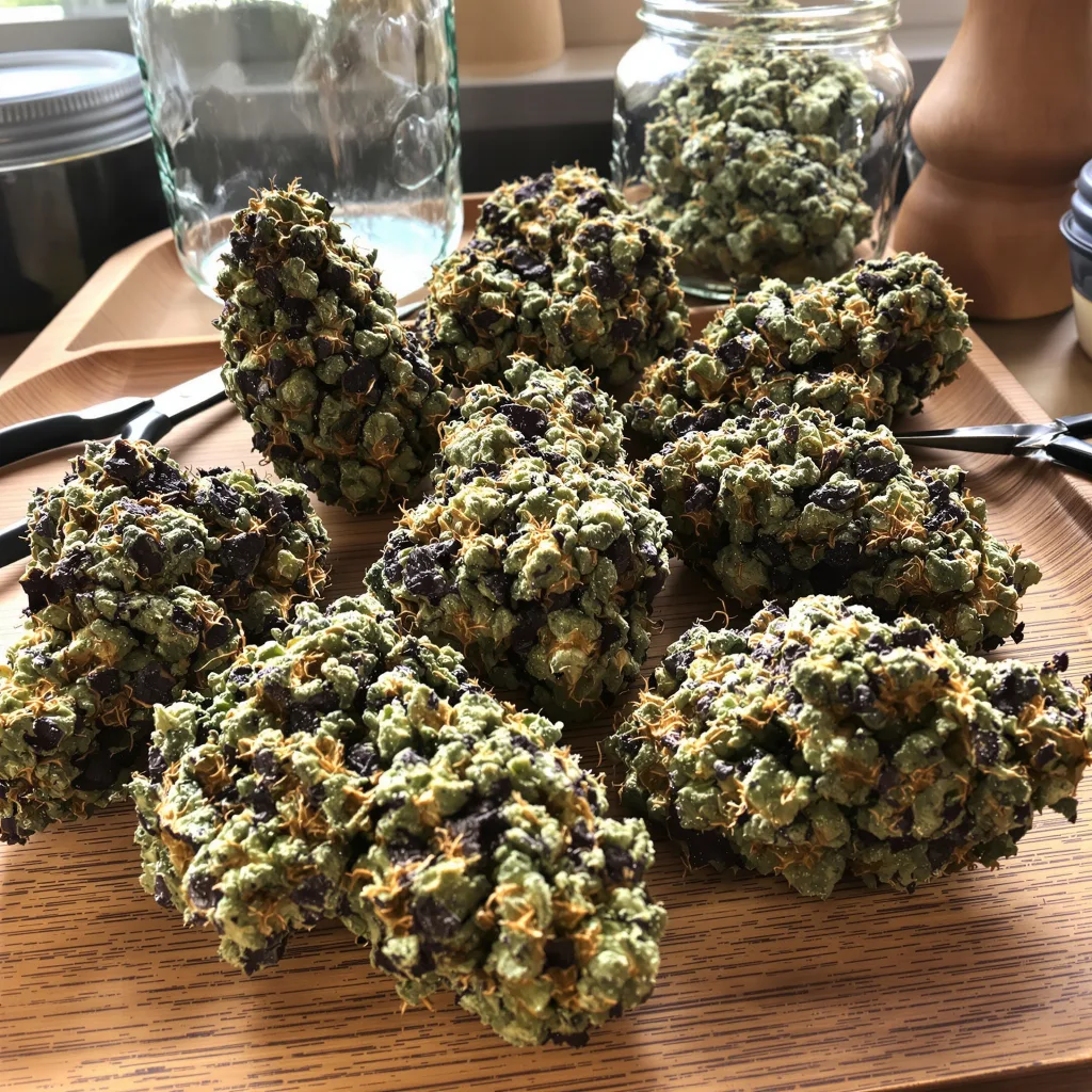 Blueberry Space Cake 87% indica / 13% sativa — fleur avec trichomes visibles