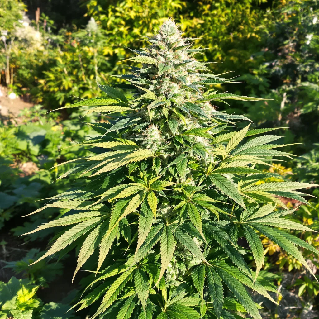 Brand X 74% indica / 26% sativa — fleur avec trichomes visibles