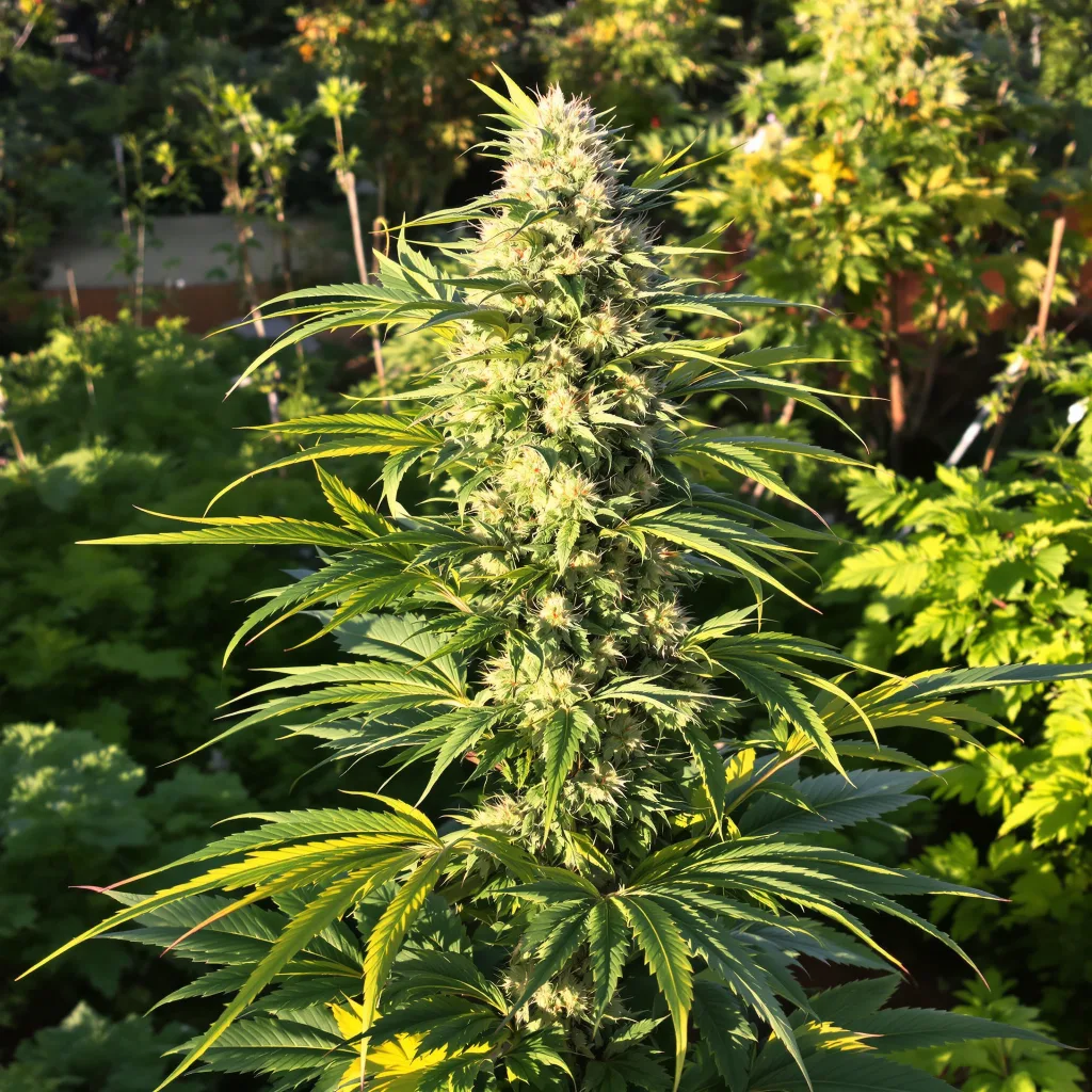 Bruce Banner 43% indica / 57% sativa — fleur avec trichomes visibles