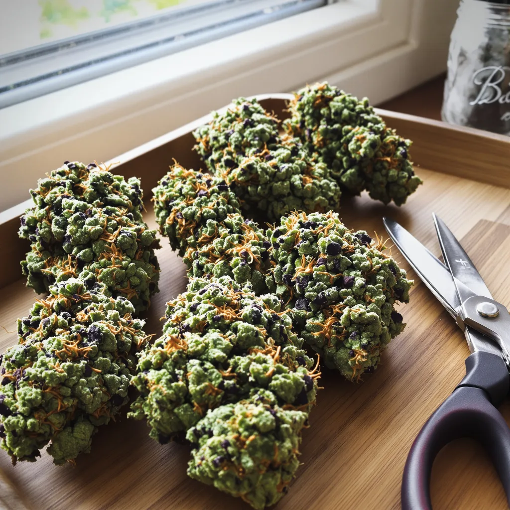 Bubba Tom Hayes 38% indica / 62% sativa — fleur avec trichomes visibles