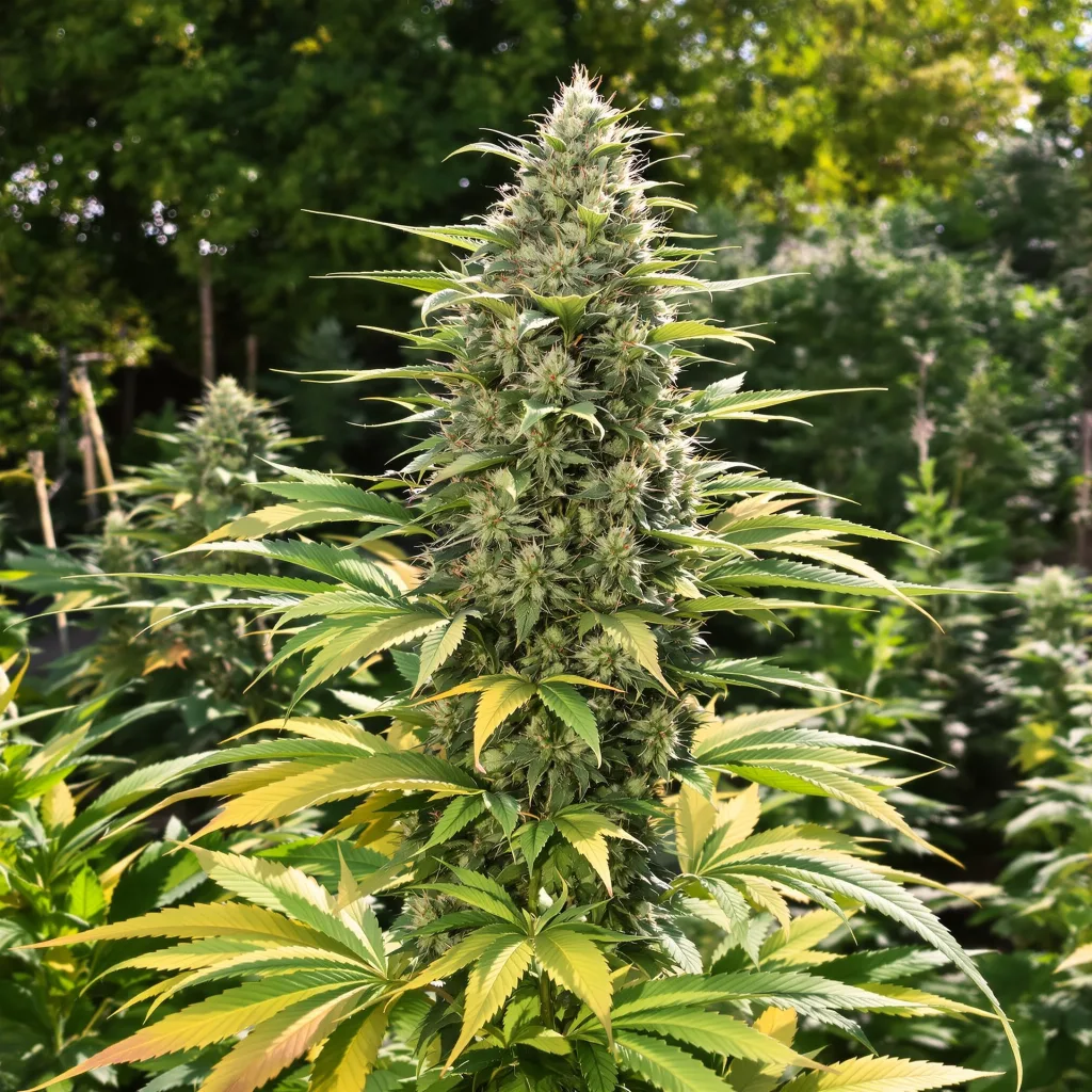 Bubba Tom Hayes 38% indica / 62% sativa — fleur avec trichomes visibles