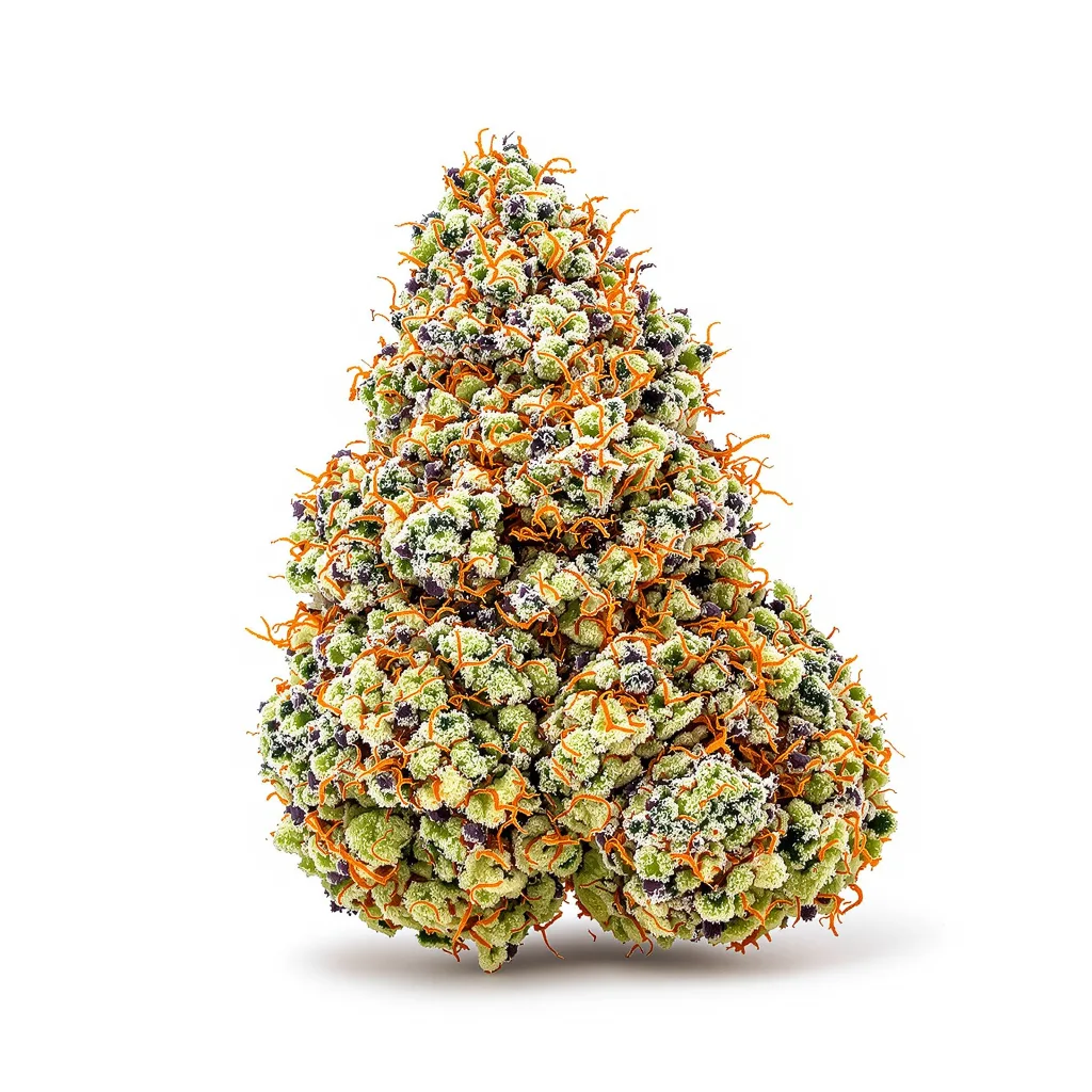 Bubblegum 59% indica / 41% sativa — fleur avec trichomes visibles