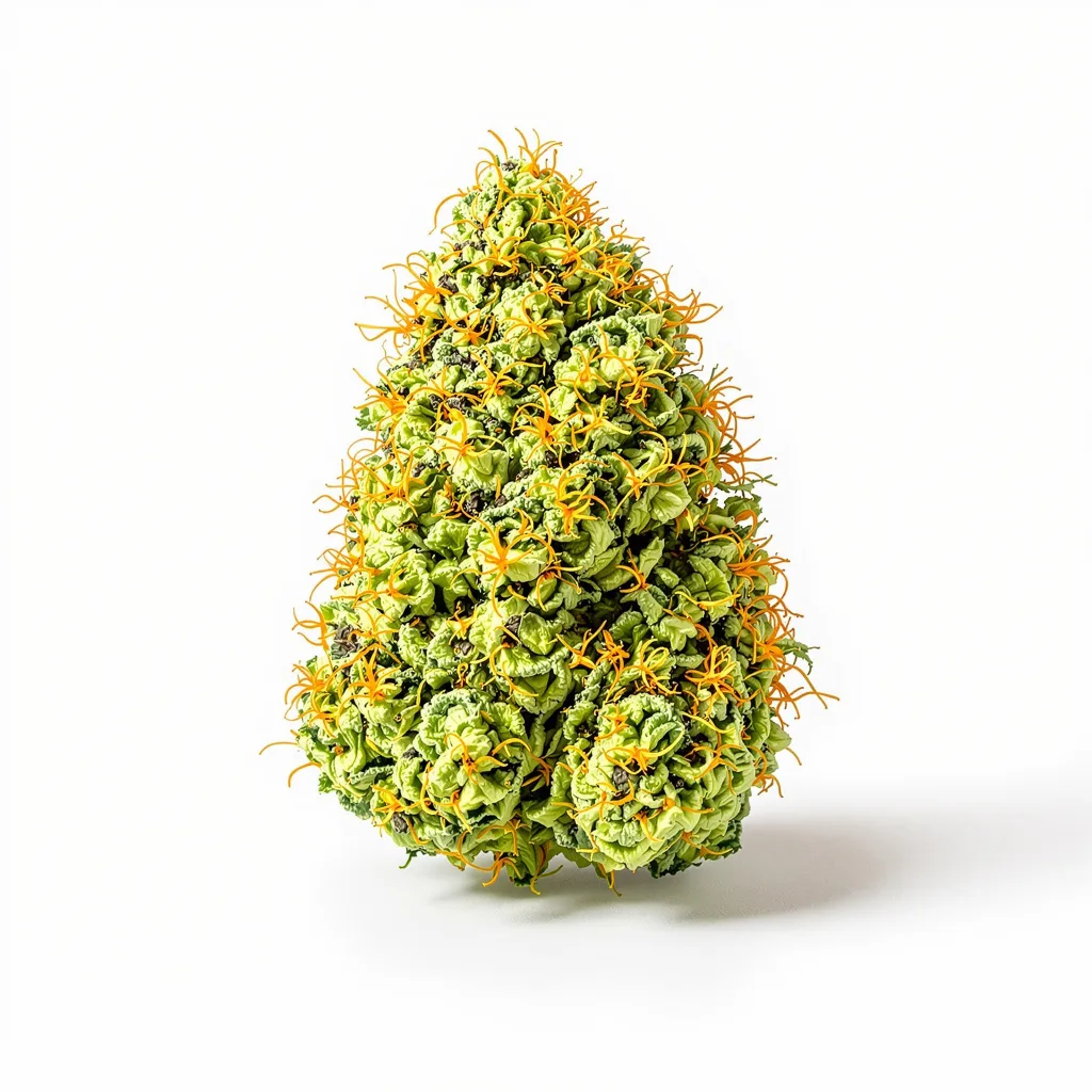 Bubblegum Haze 7% indica / 93% sativa — fleur avec trichomes visibles