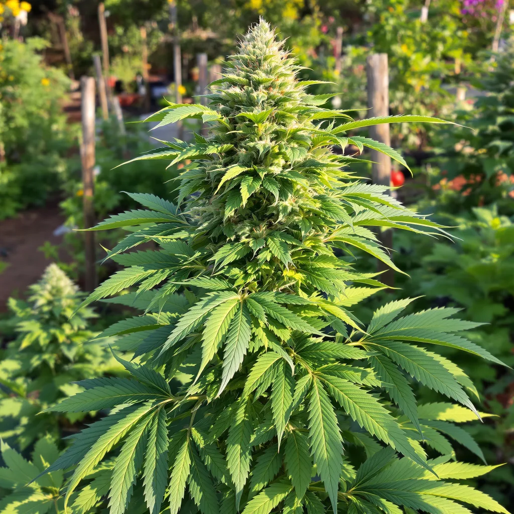 Buddha's Sister 80% indica / 20% sativa — fleur avec trichomes visibles