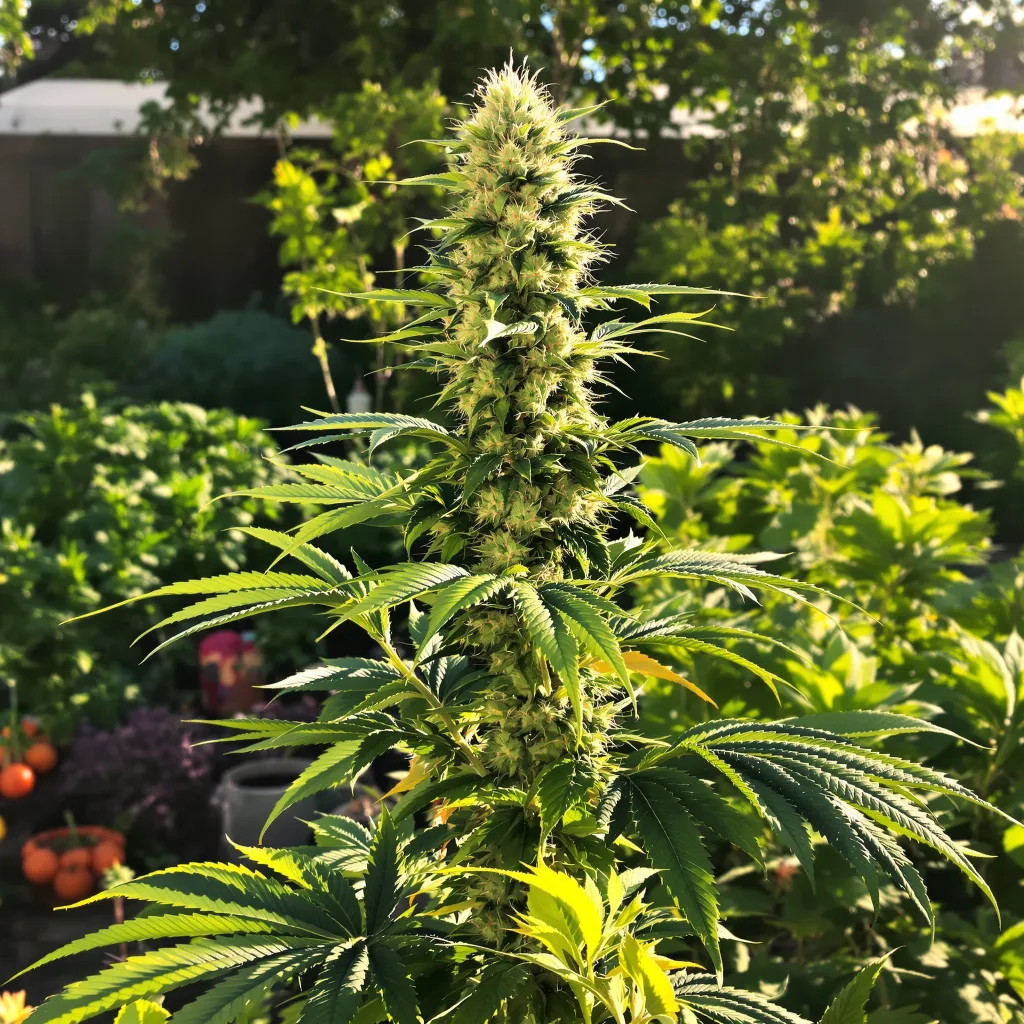 Burmese Kush 50% indica / 50% sativa — fleur avec trichomes visibles