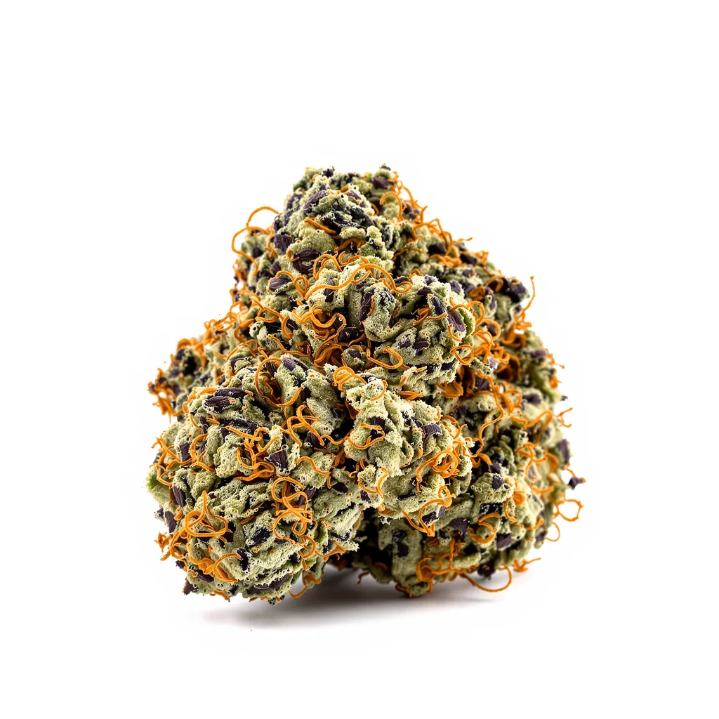 Butter OG 81% indica / 19% sativa — fleur avec trichomes visibles