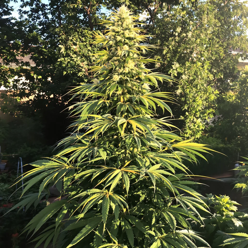 Butterscotch 14% indica / 86% sativa — fleur avec trichomes visibles