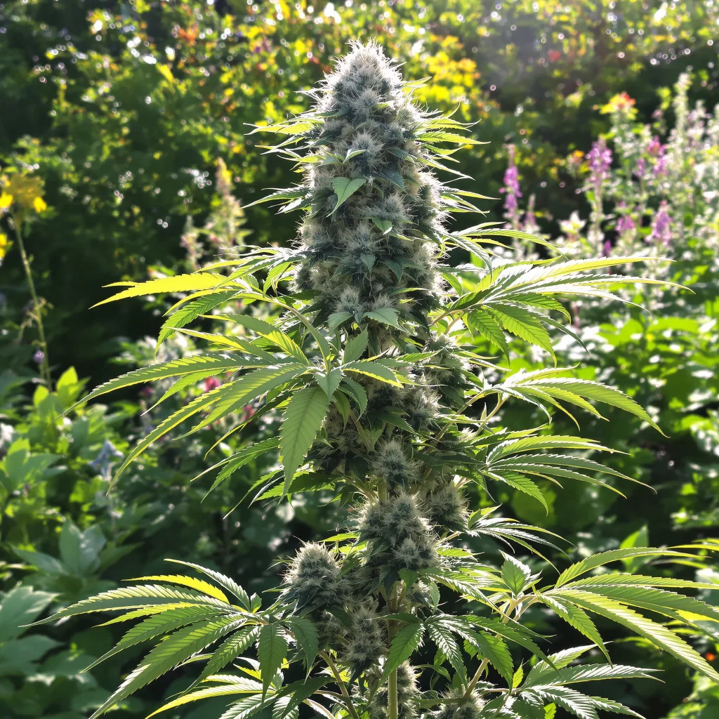 Cali Jack 36% indica / 64% sativa — fleur avec trichomes visibles