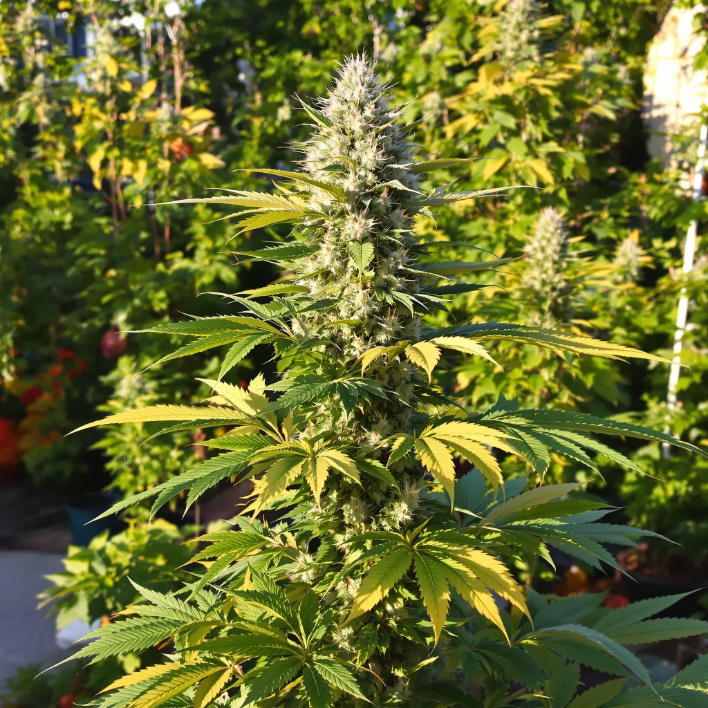 California Orange 50% indica / 50% sativa — fleur avec trichomes visibles