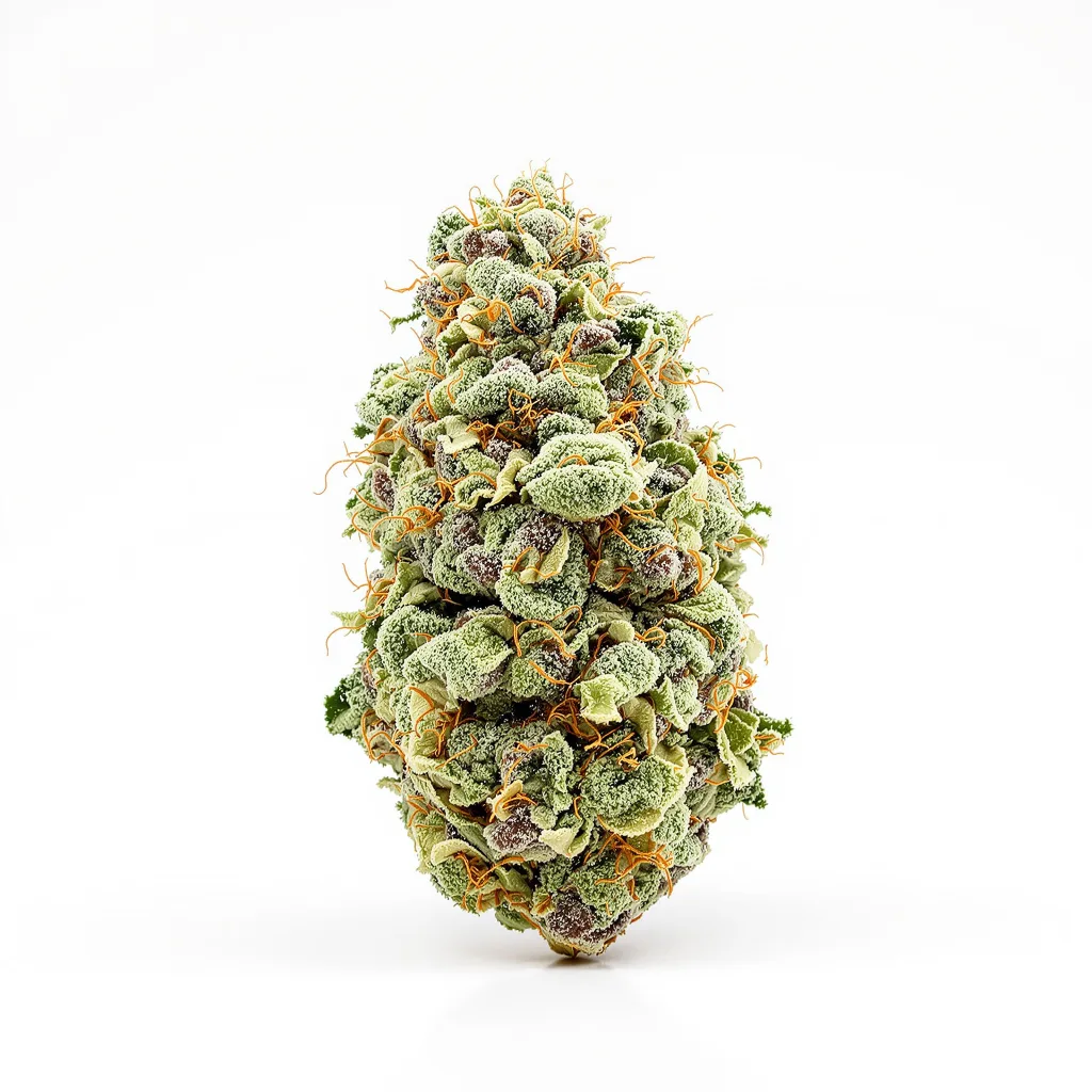 California Orange 50% indica / 50% sativa — fleur avec trichomes visibles