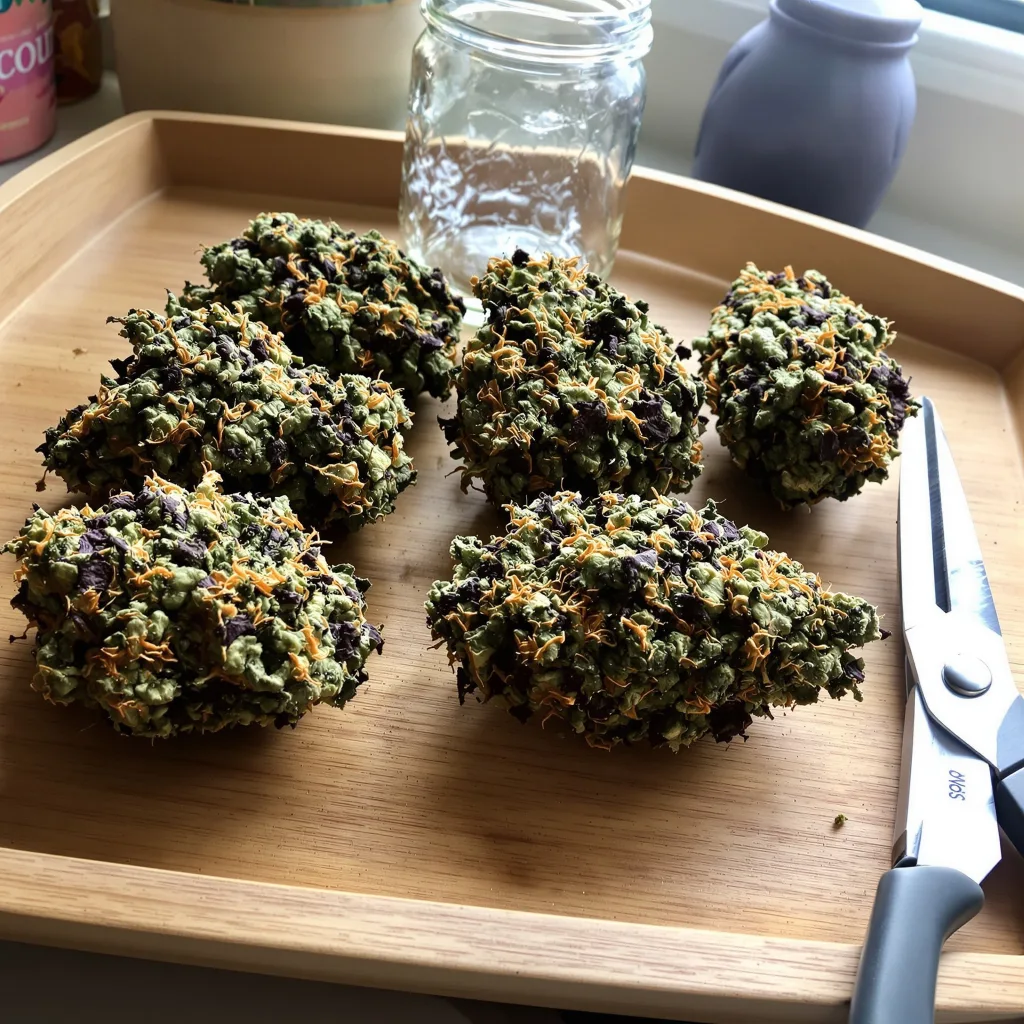 Candy Cane 88% indica / 12% sativa — fleur avec trichomes visibles