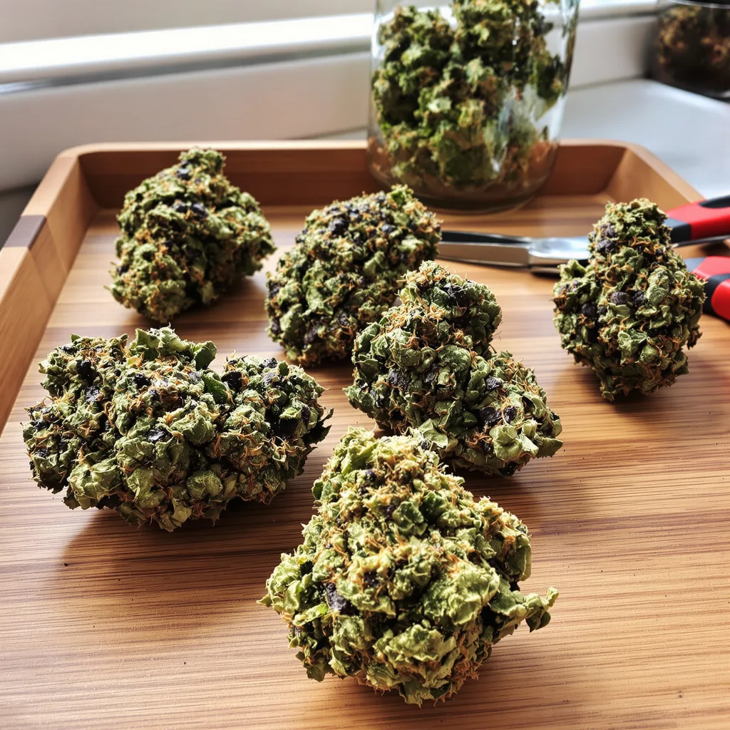 Candy Cane 88% indica / 12% sativa — fleur avec trichomes visibles