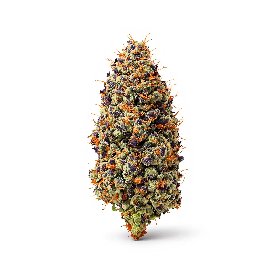 Candy Cane 88% indica / 12% sativa — fleur avec trichomes visibles