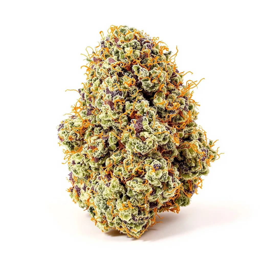 Candy Jack 50% indica / 50% sativa — fleur avec trichomes visibles