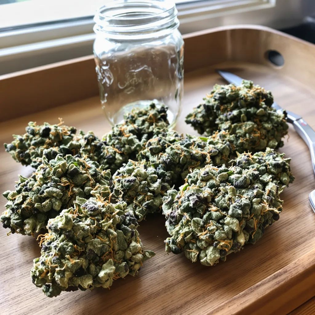 Candyland 50% indica / 50% sativa — fleur avec trichomes visibles