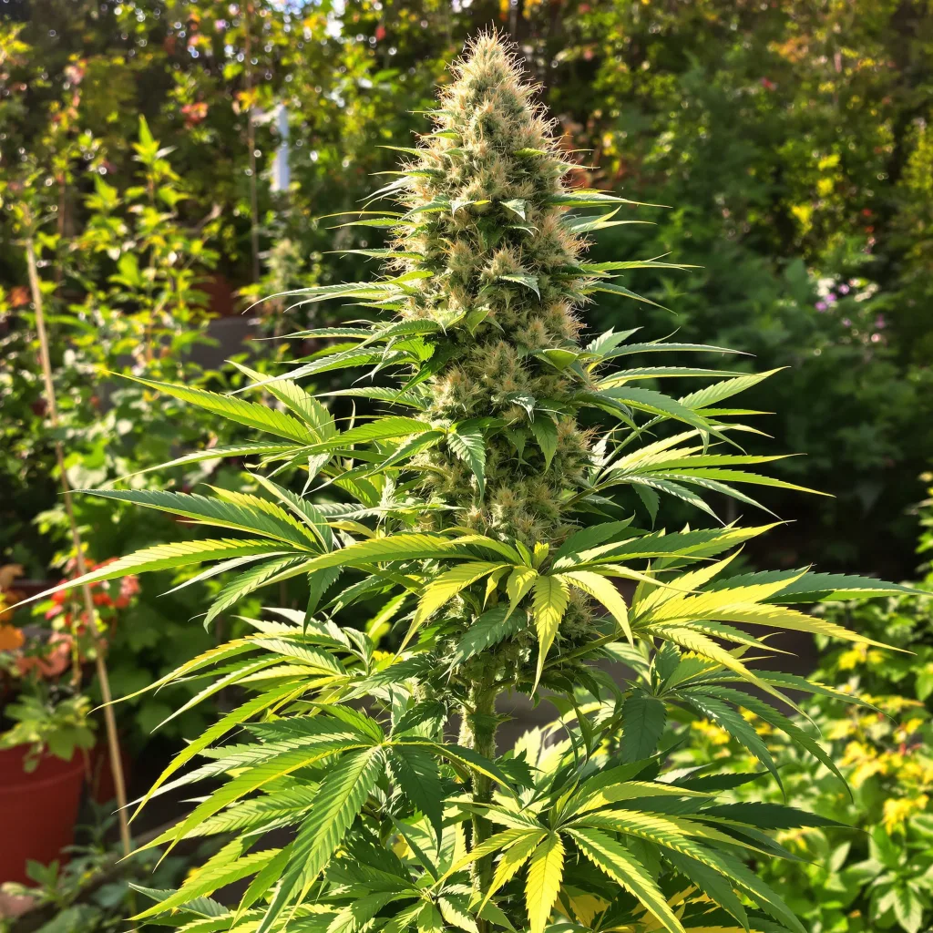 Candyland 50% indica / 50% sativa — fleur avec trichomes visibles
