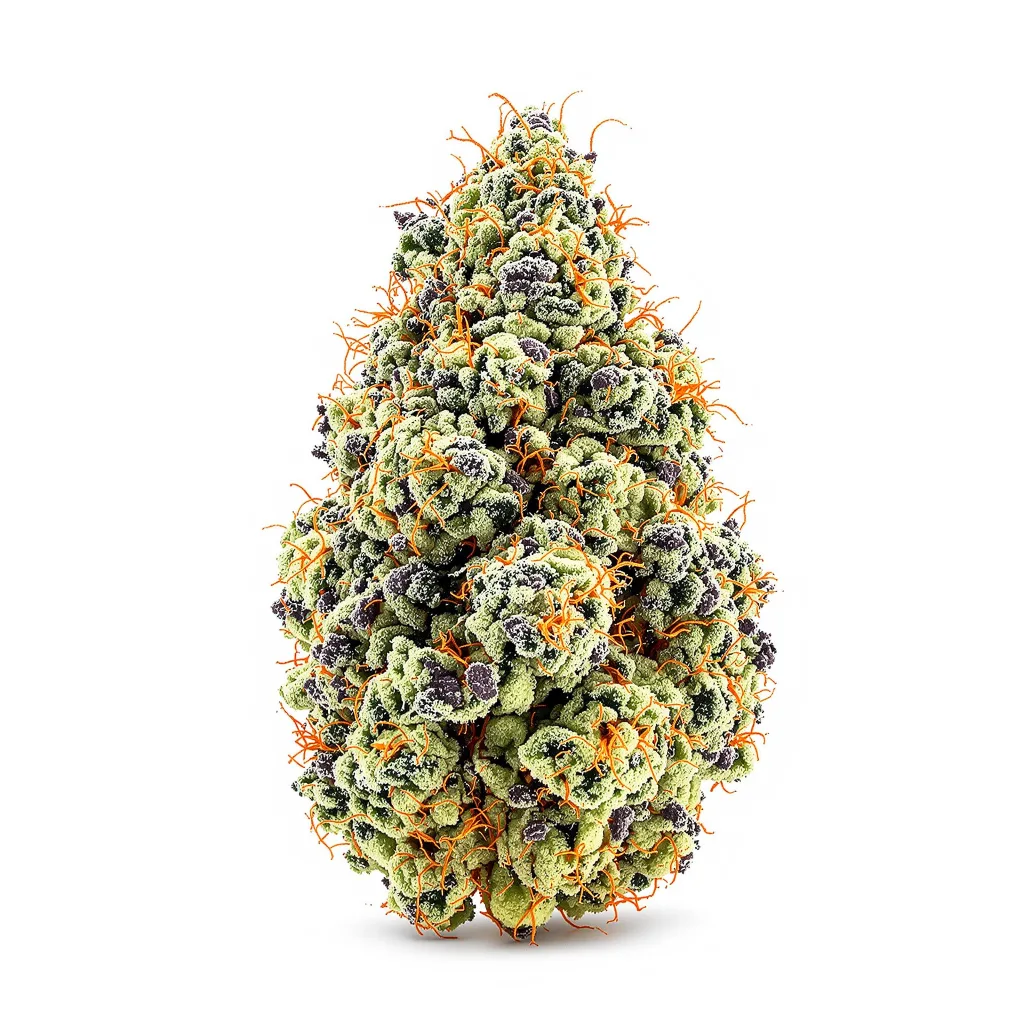 Candyland 50% indica / 50% sativa — fleur avec trichomes visibles