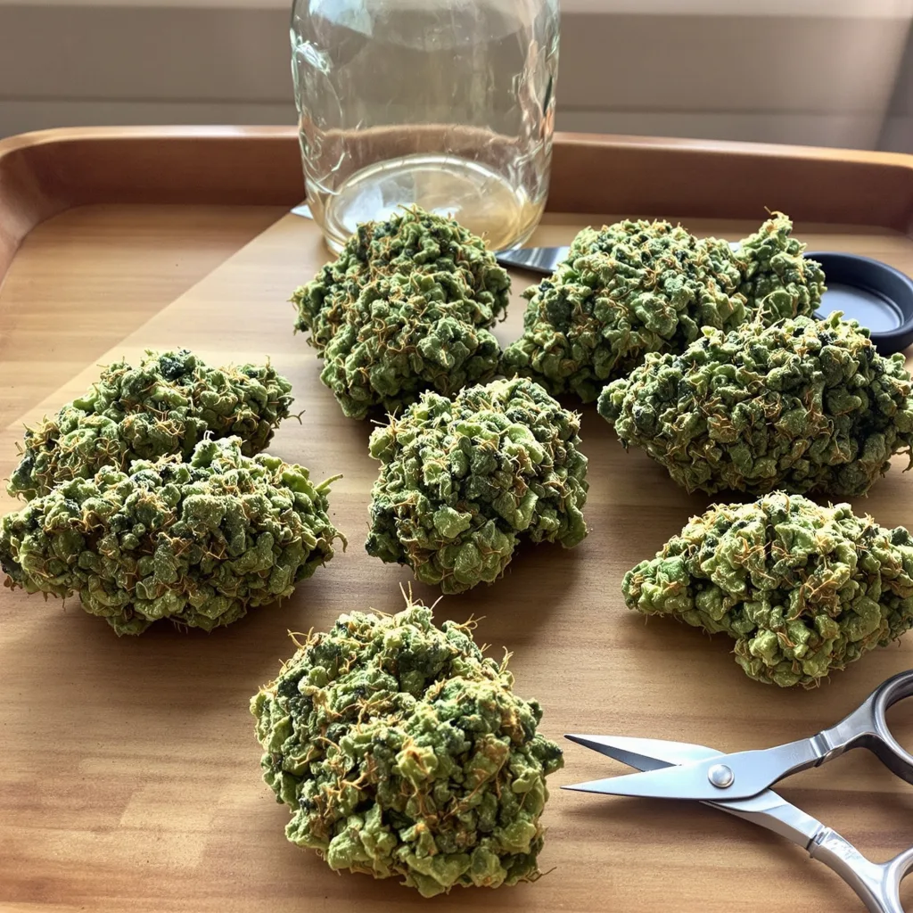 Cannalope Haze 10% indica / 90% sativa — fleur avec trichomes visibles