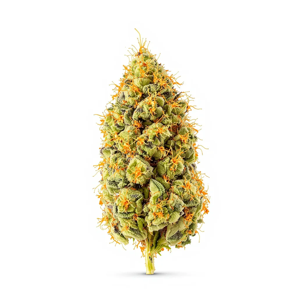 Cannalope Haze 10% indica / 90% sativa — fleur avec trichomes visibles