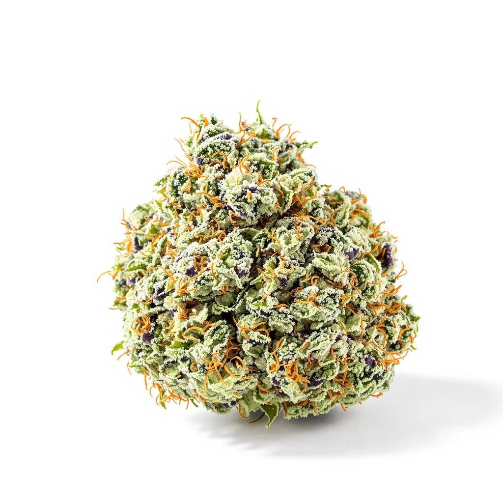 Cannalope Kush 25% indica / 65% sativa — fleur avec trichomes visibles