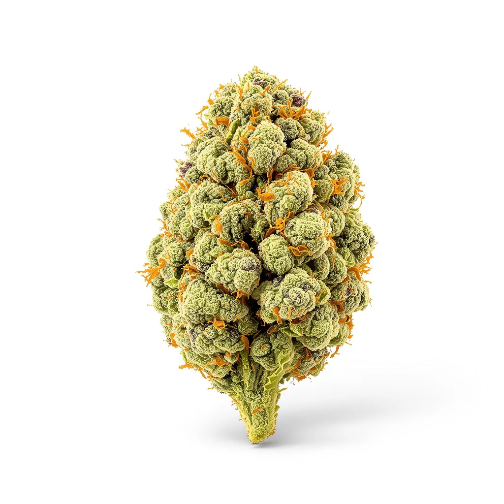 Cannatonic CBD 48% indica / 52% sativa — fleur avec trichomes visibles
