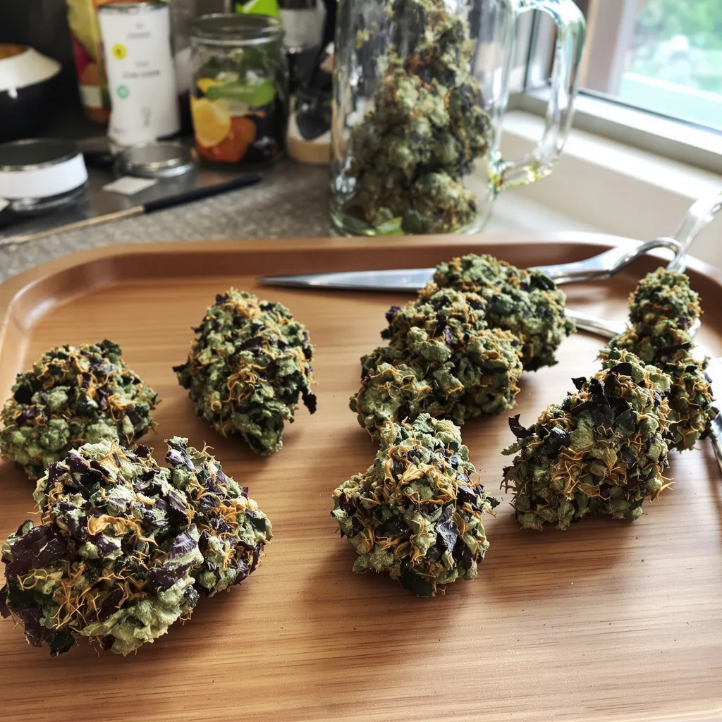 Casper OG 71% indica / 29% sativa — fleur avec trichomes visibles