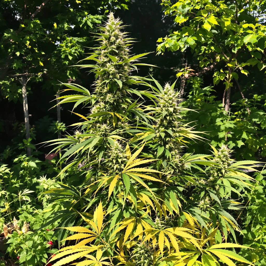 Cat Piss 25% indica / 75% sativa — fleur avec trichomes visibles