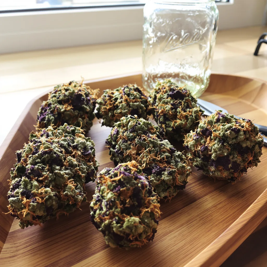 Cataract Kush 90% indica / 50% sativa — fleur avec trichomes visibles