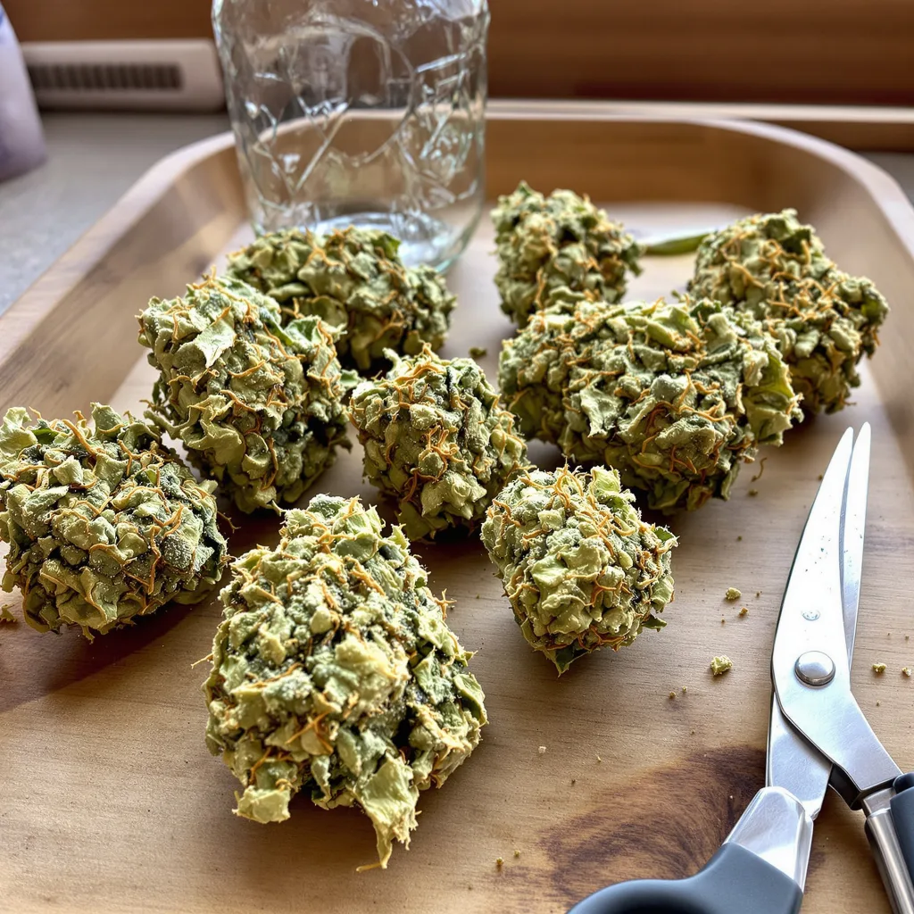 CBD 3D 51% indica / 49% sativa — fleur avec trichomes visibles