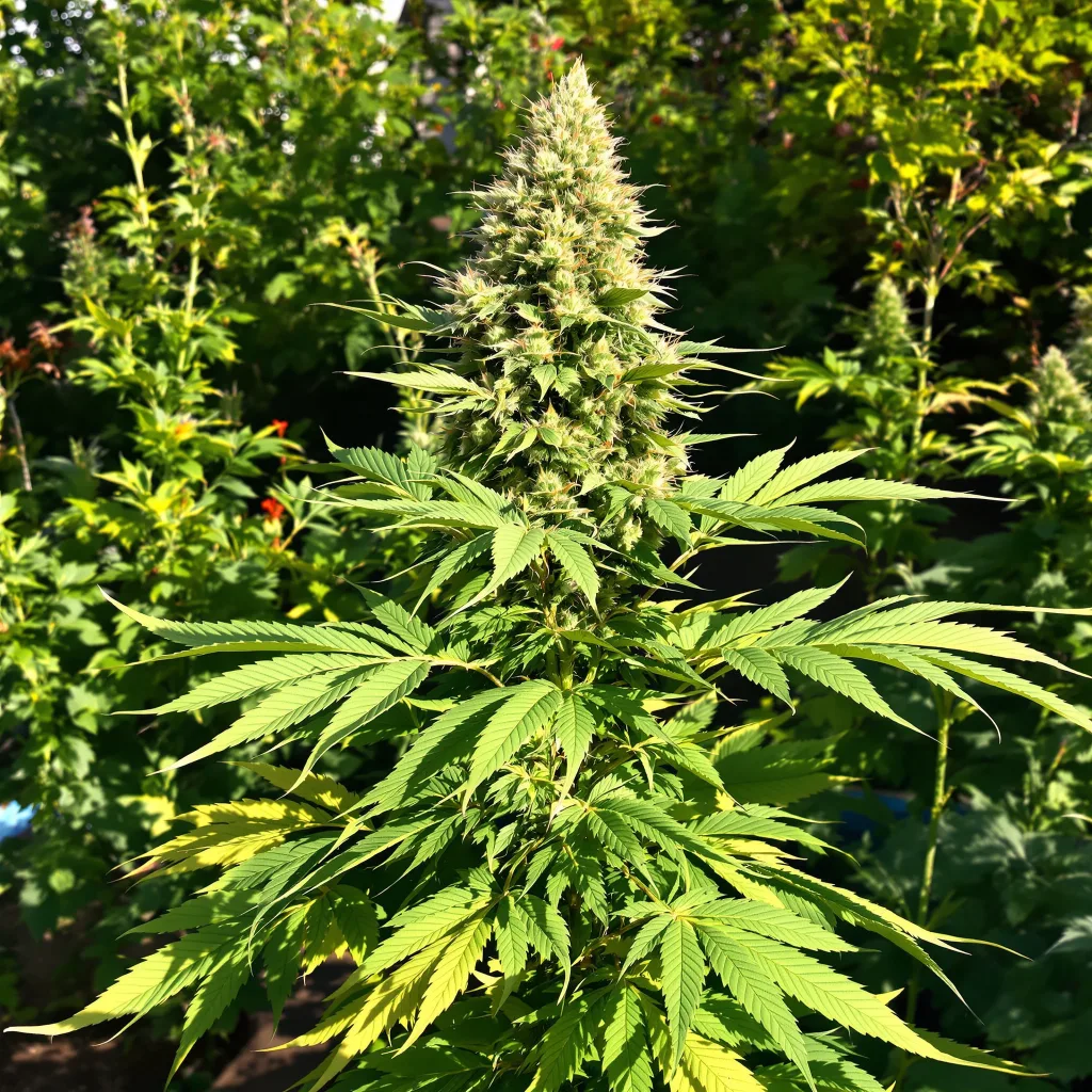 CBD Blue Shark 49% indica / 51% sativa — fleur avec trichomes visibles